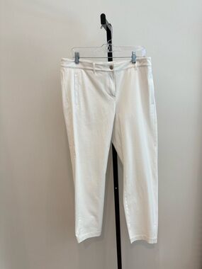 Eileen Fisher Cropped White Straight-Leg Pants